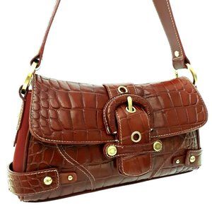 Franco Sarto Red Moc Croc Embossed Leather Purse